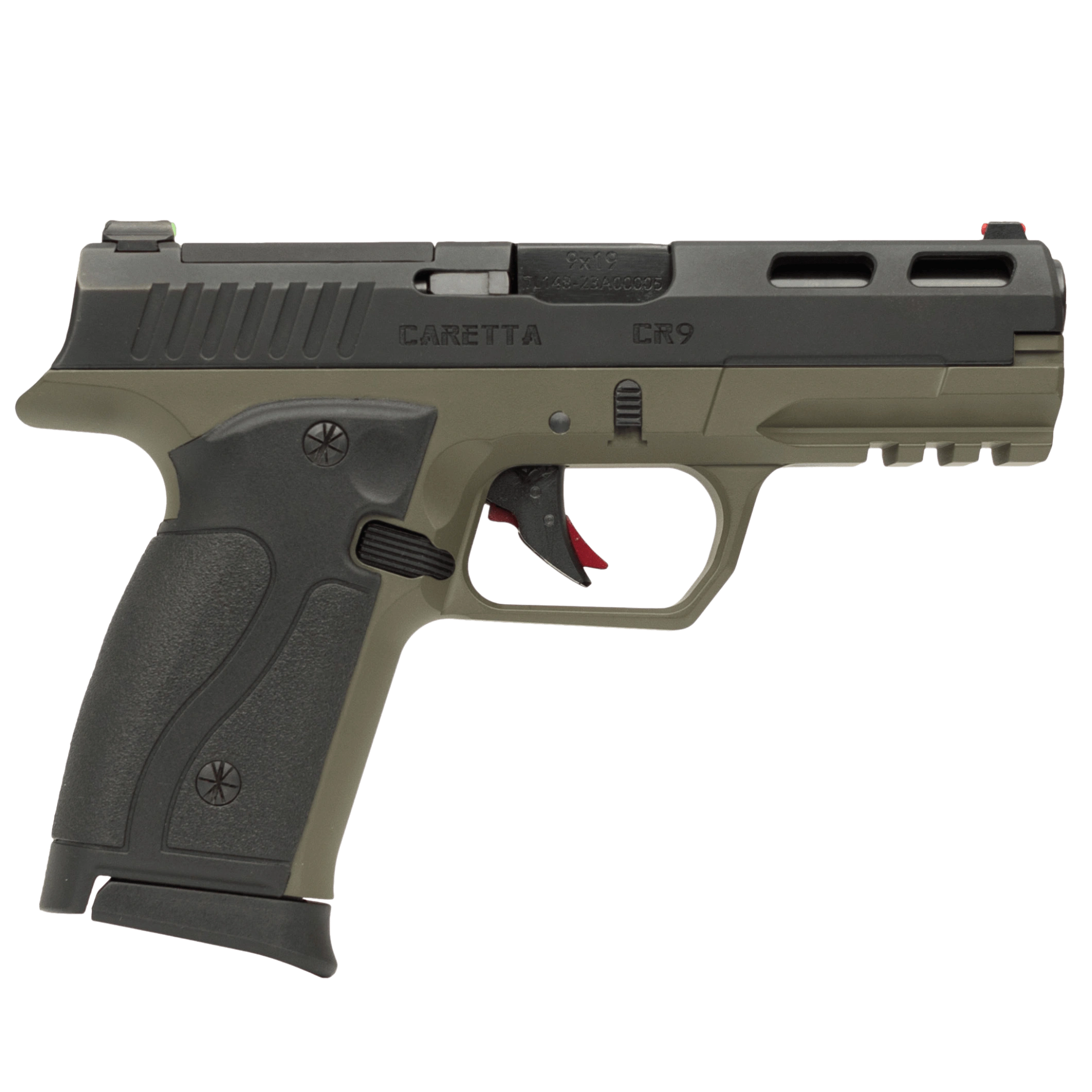 CR9 / C202 — Black slide, olive drab frame