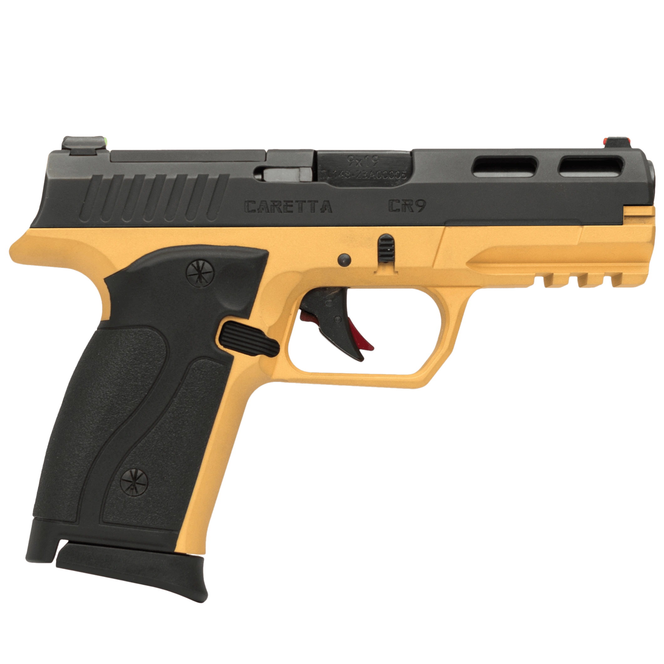 CR9 / C204 — Black slide, gold frame